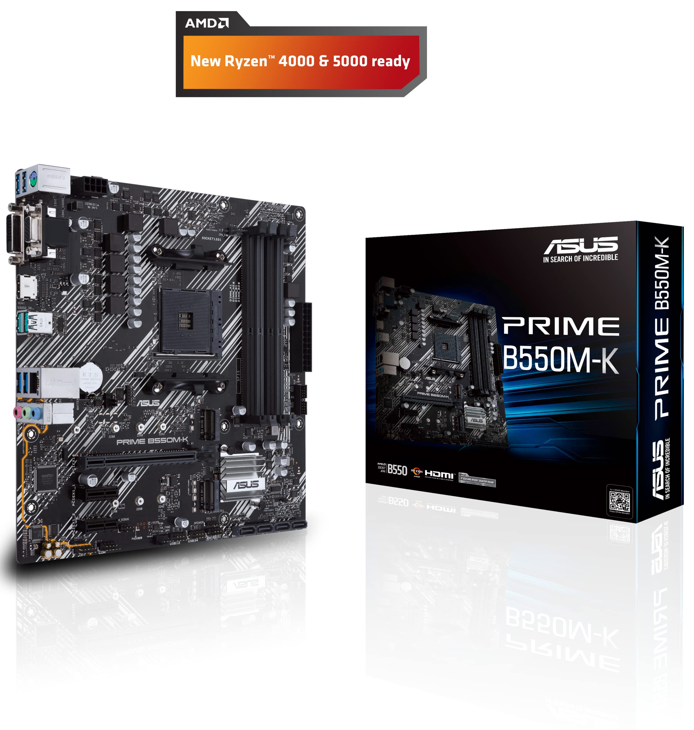 Amazon.com: ASUS Prime B550M-K AMD AM4 Zen 3 Ryzen 5000 & 3rd Gen