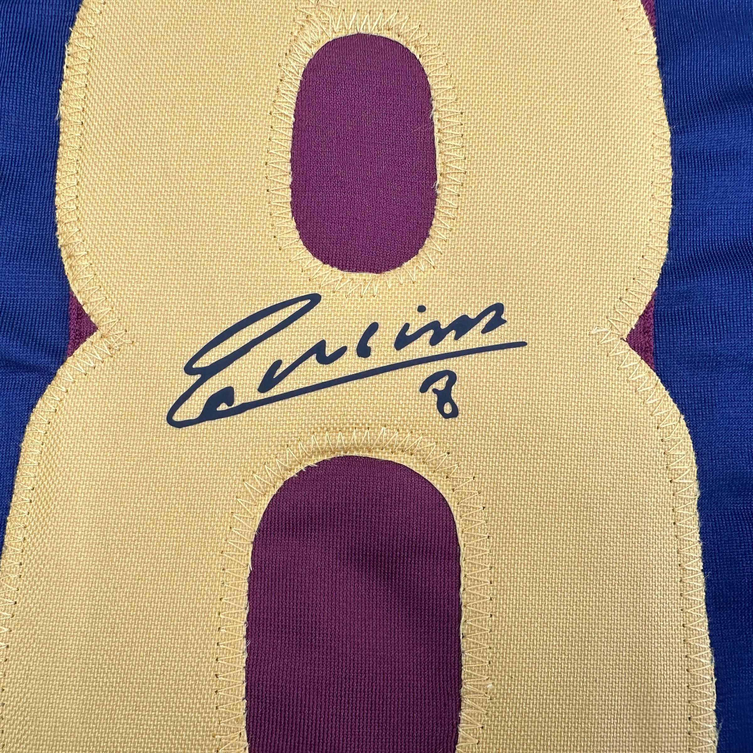 Facsimile Autographed Andres Iniesta FC Barcelona Blue/Red Reprint