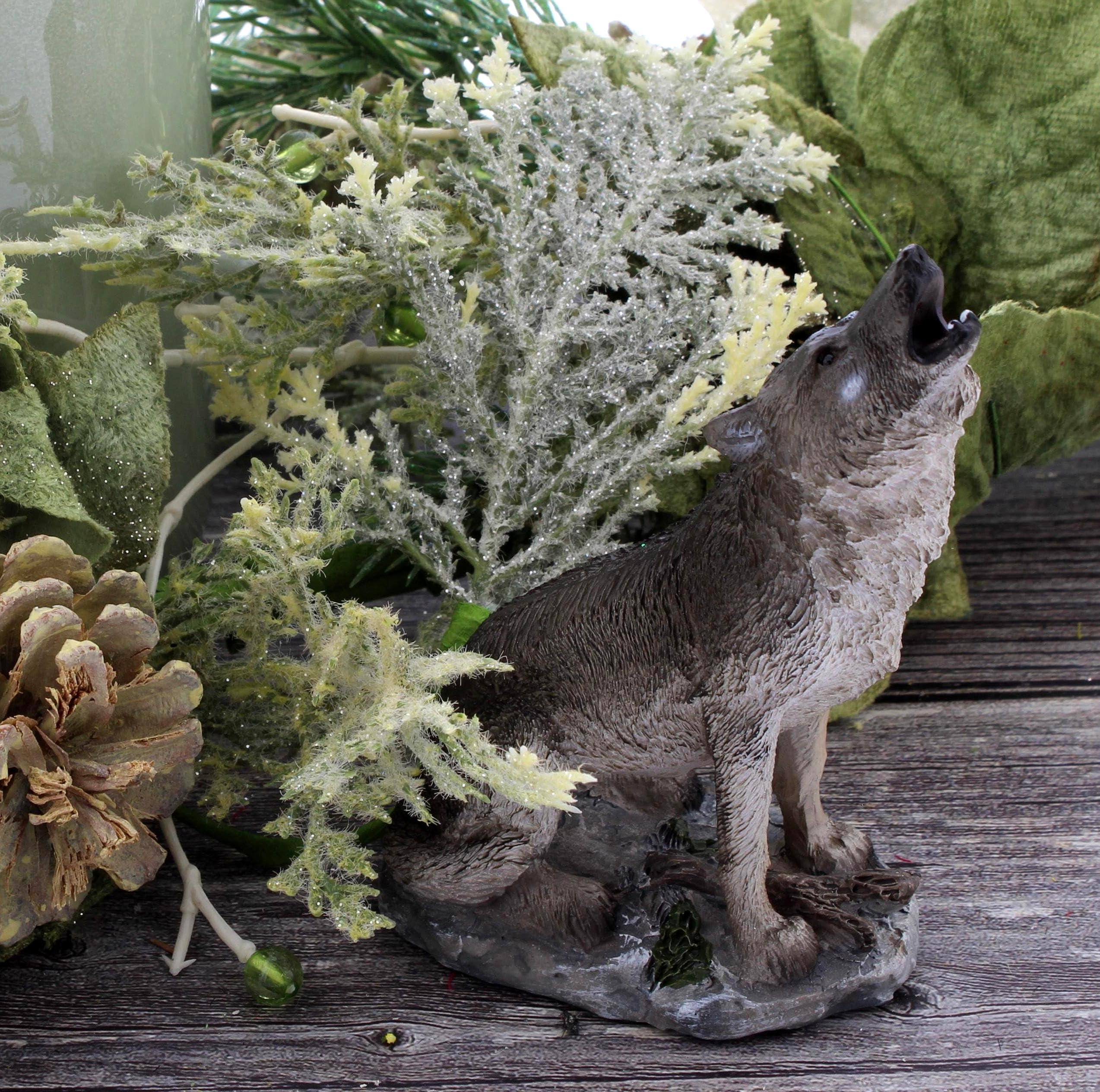 フィギュア 狼の頭部 吠えるポーズ 小さな遠吠えするオオカミ