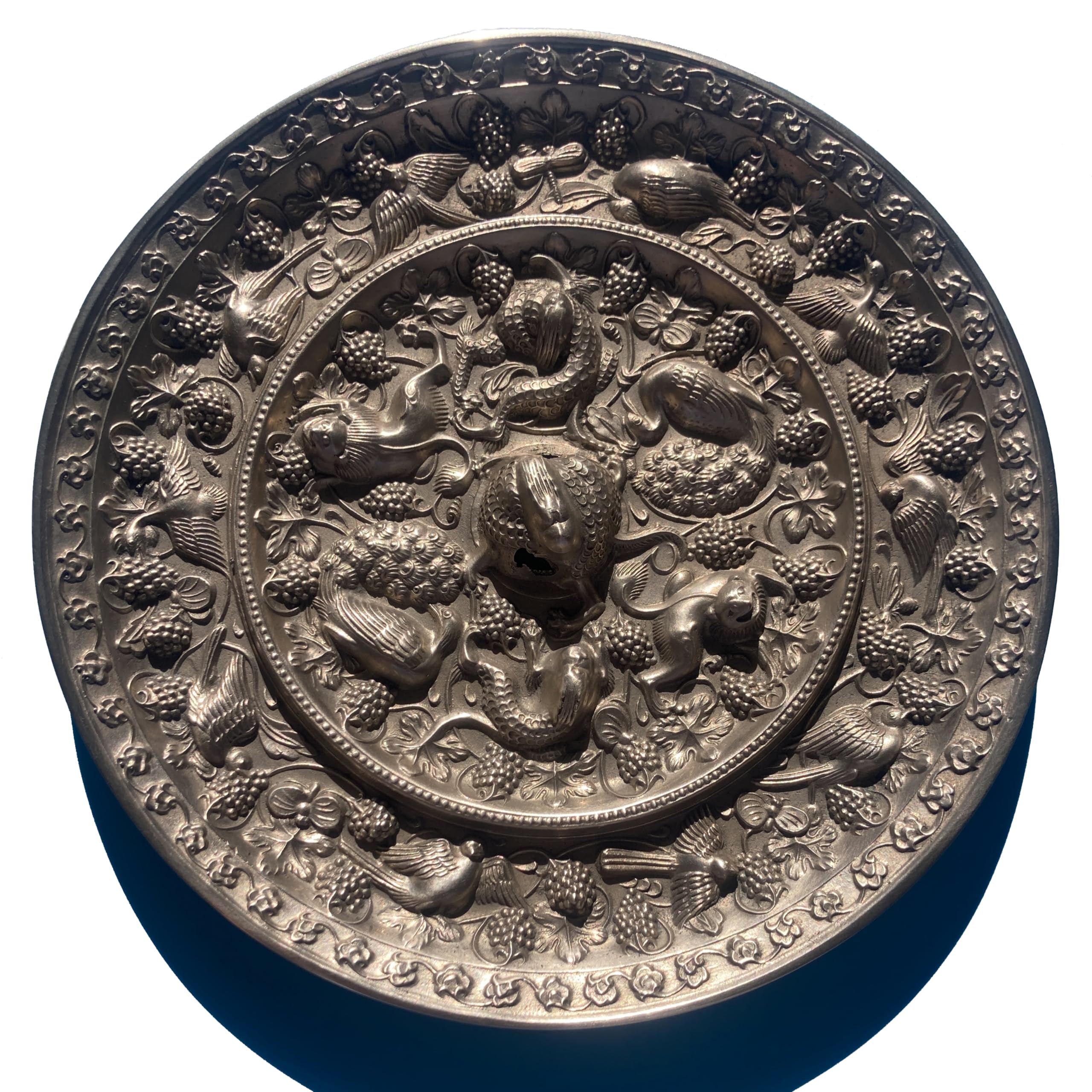 Amazon.co.jp: 唐時代 海獣葡萄鏡復元6寸 白銅鏡 青銅器 神鏡 飛鳥時代