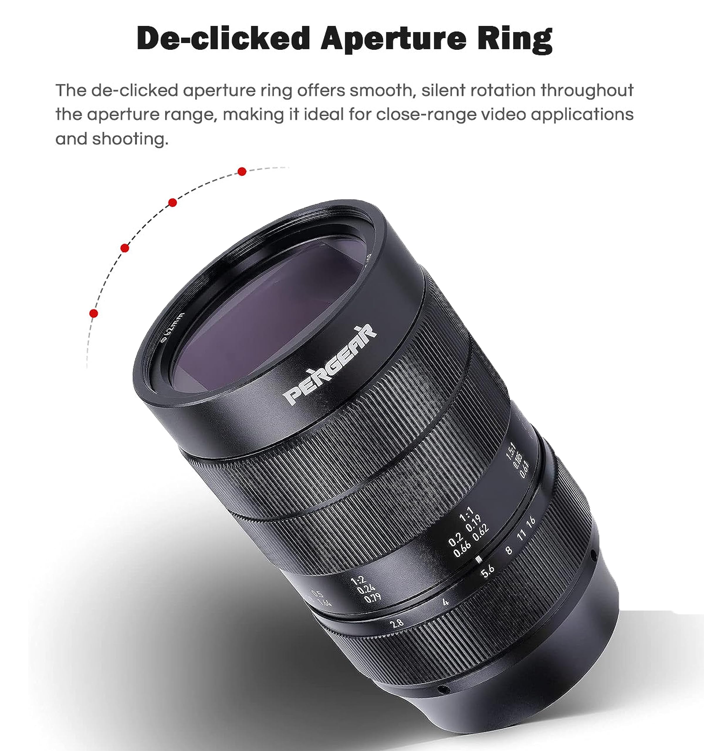 Amazon | PERGEAR 60mm F2.8 II マクロレンズ マニュアルフォーカス 2X