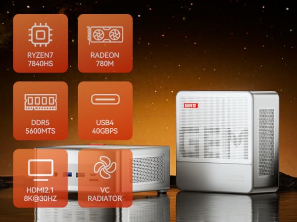 Amazon.co.jp: AOOSTAR ミニPC ryzen 7 7840HS GEM12 mini pc (8C 16T
