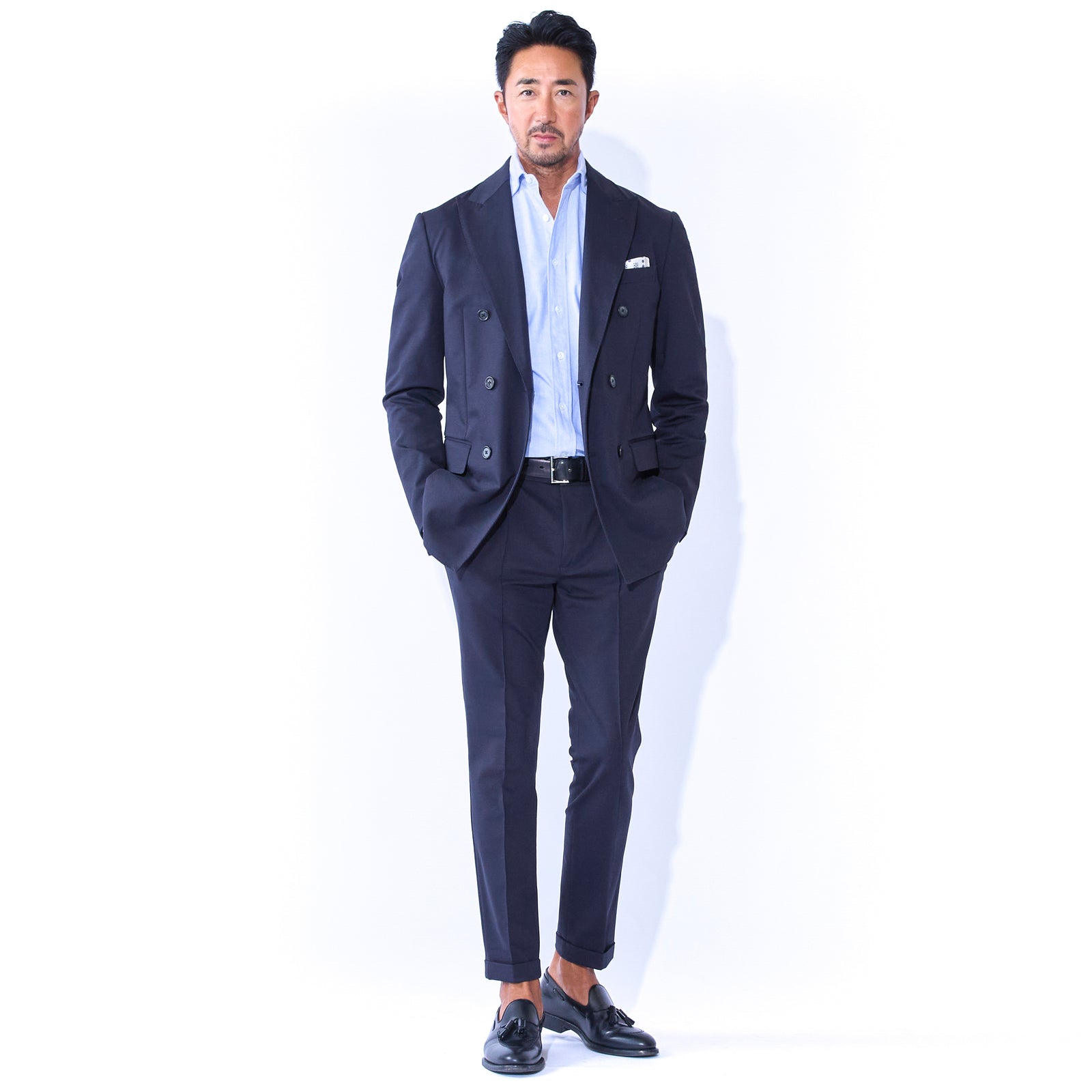 Duplex Cotton Jersey ダブル6Bトラベルジャケット コスモネイビー