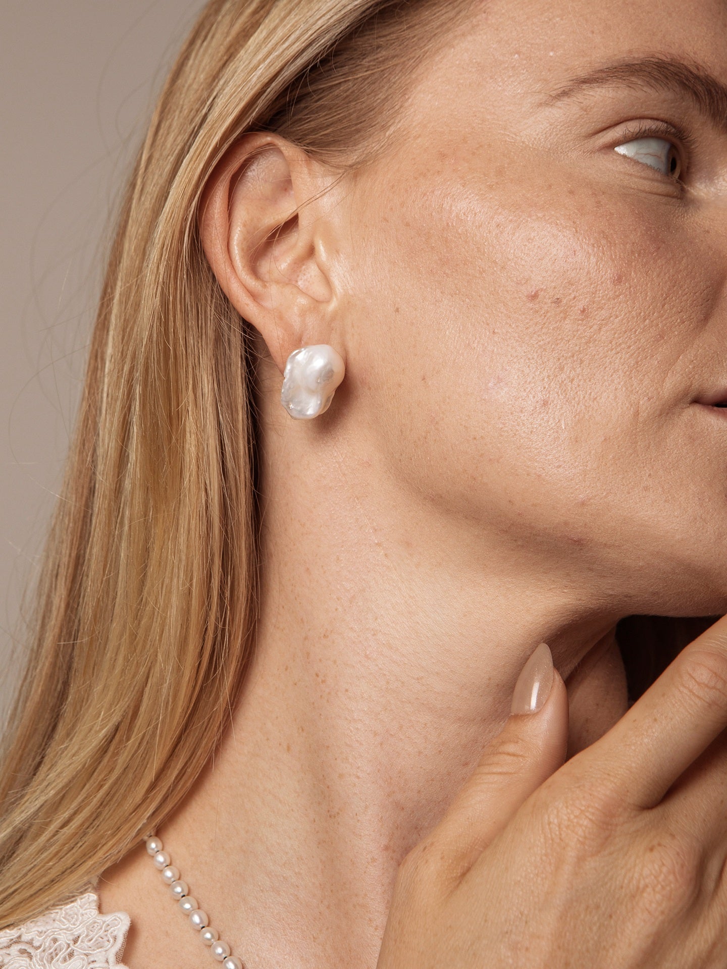 PURAPERLA 天然バロック淡水パール ピアス｜約2㎝ 大粒｜K925シルバー