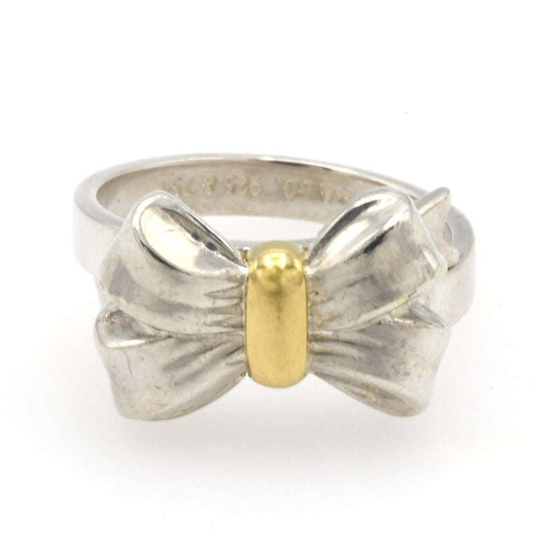 TIFFANY&Co. ティファニー リボン リング 925/750 シルバー×ゴールド