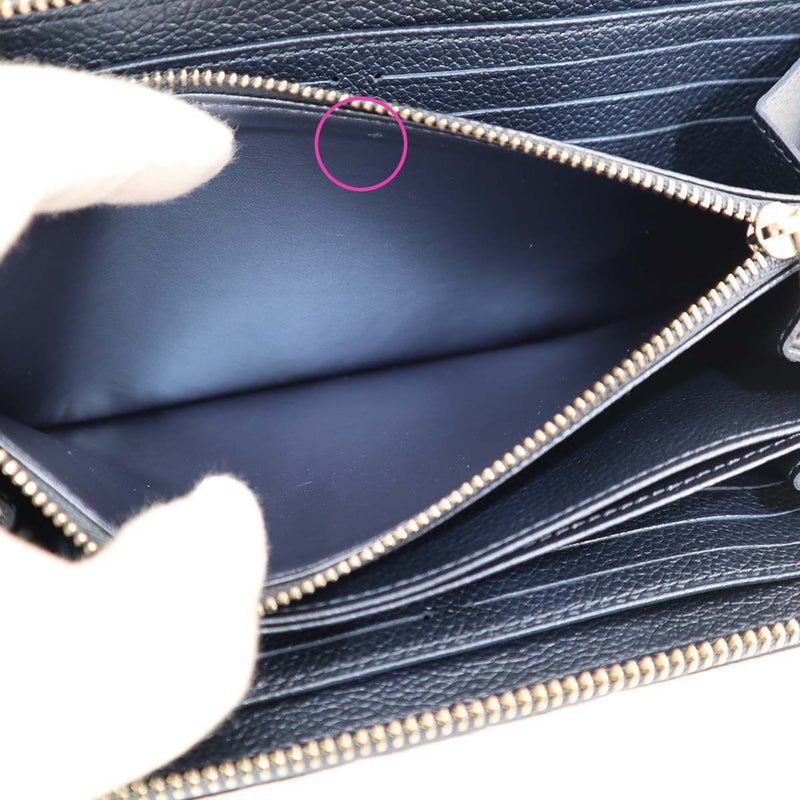 美品 LV 長財布 ジッピーウォレット M80958 アンプラント ネイビー