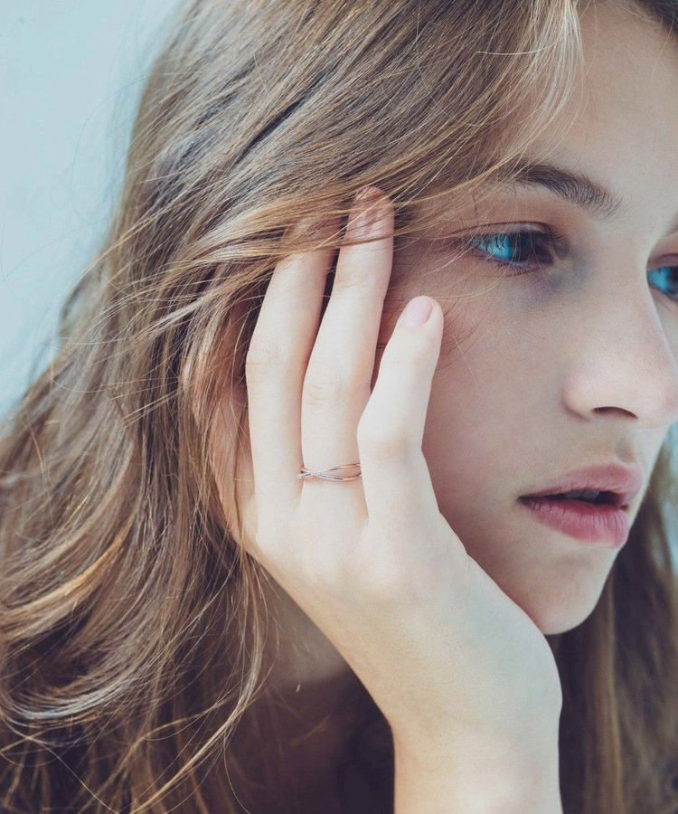 レイヤード] K18MPG ダイヤモンド クロス リング（630717） ｜ women