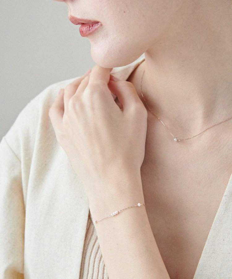 レイヤード] K10MPG パール ステーション ブレスレット（750476