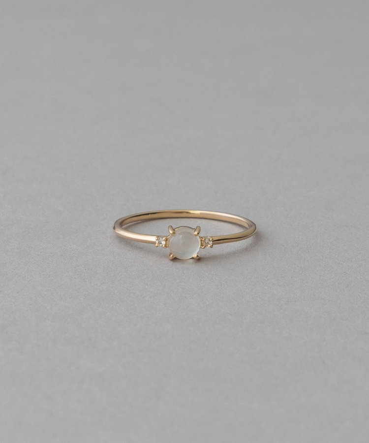 レイヤード] K10YG ムーンストーン/ホワイトトパーズ リング（721182