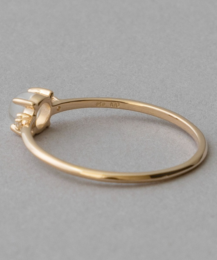 レイヤード] K10YG ムーンストーン/ホワイトトパーズ リング（721182