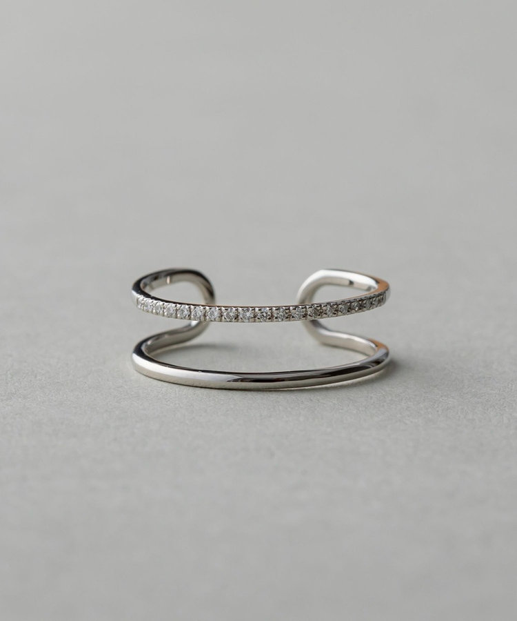 PT900 パーティクル ダブルライン リング（430707） ｜ women