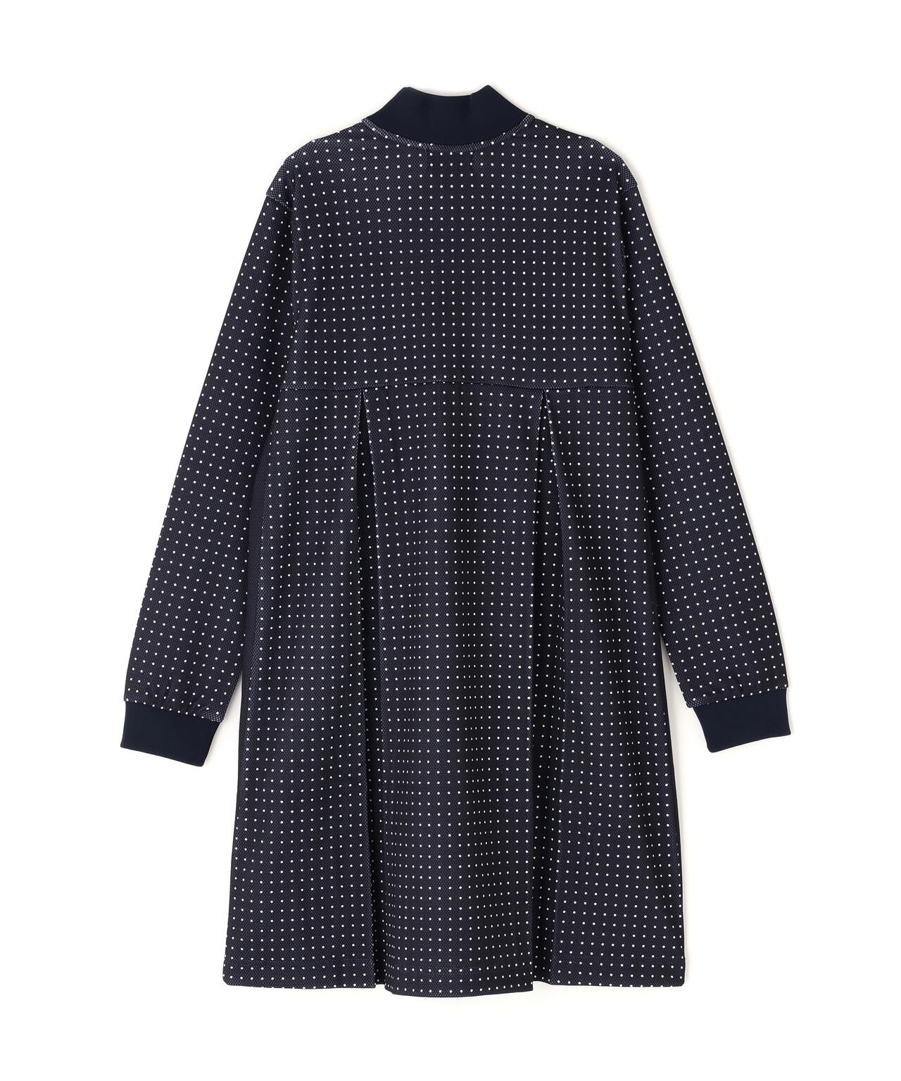 メッシュダンボール ハーフジップアップワンピース ＜ミニドット柄