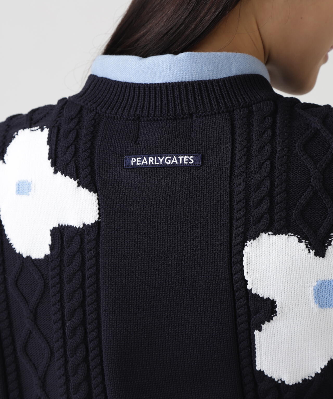 アラン柄×インターシャ クルーネックニットプルオーバー ＜ランダム