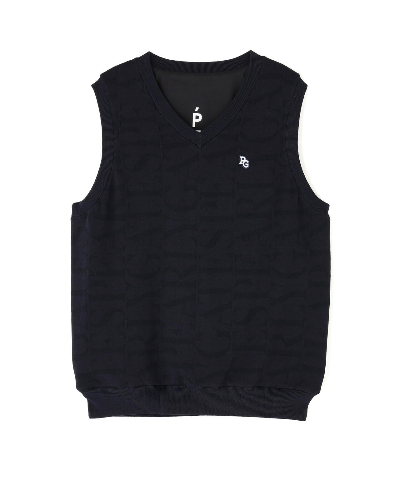 ロゴ総柄Vネックニットベストプルオーバー | PEARLY GATES（パーリー