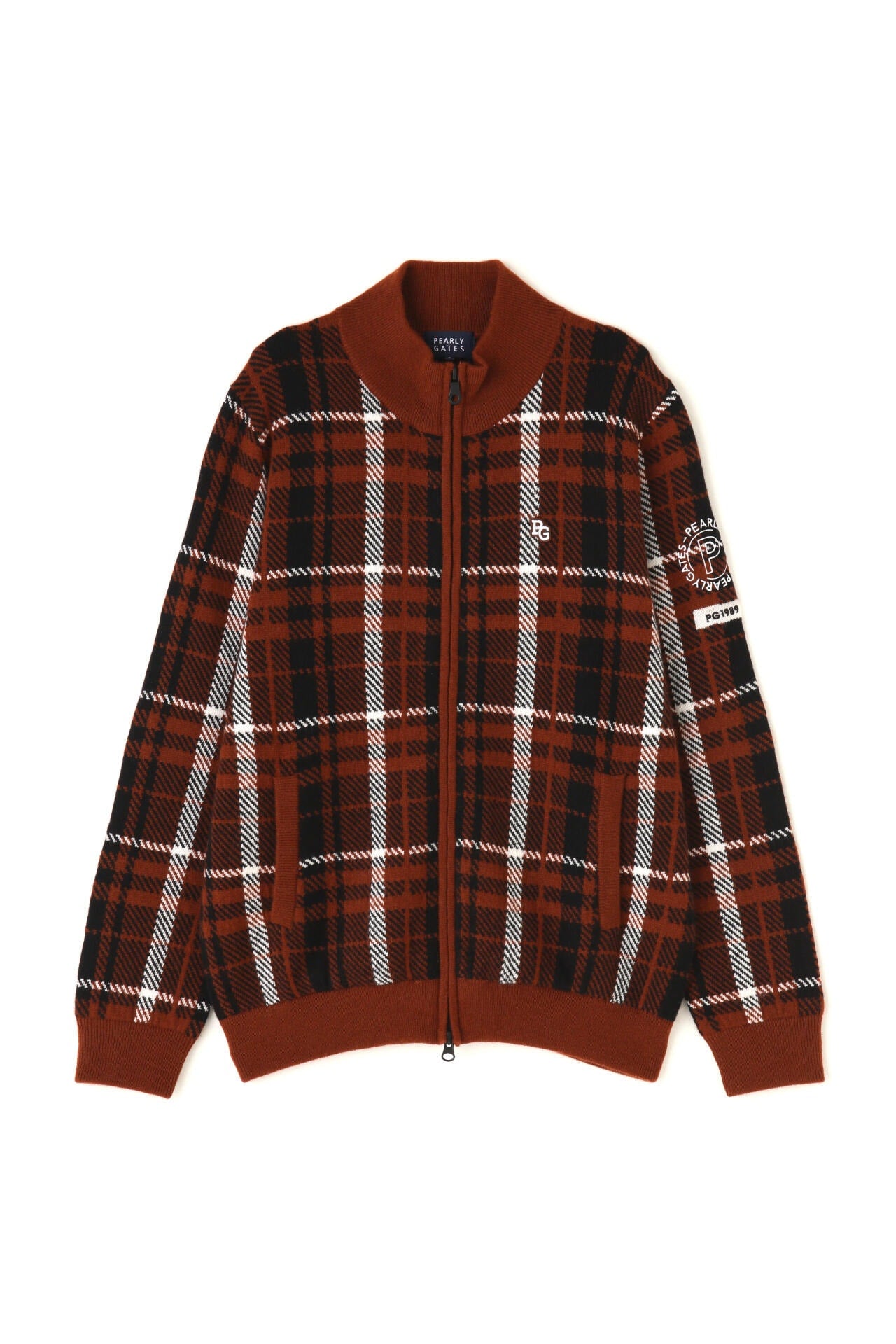 カシミヤ天竺 フルジップニットジャケット ＜CHECKシリーズ＞ | PEARLY