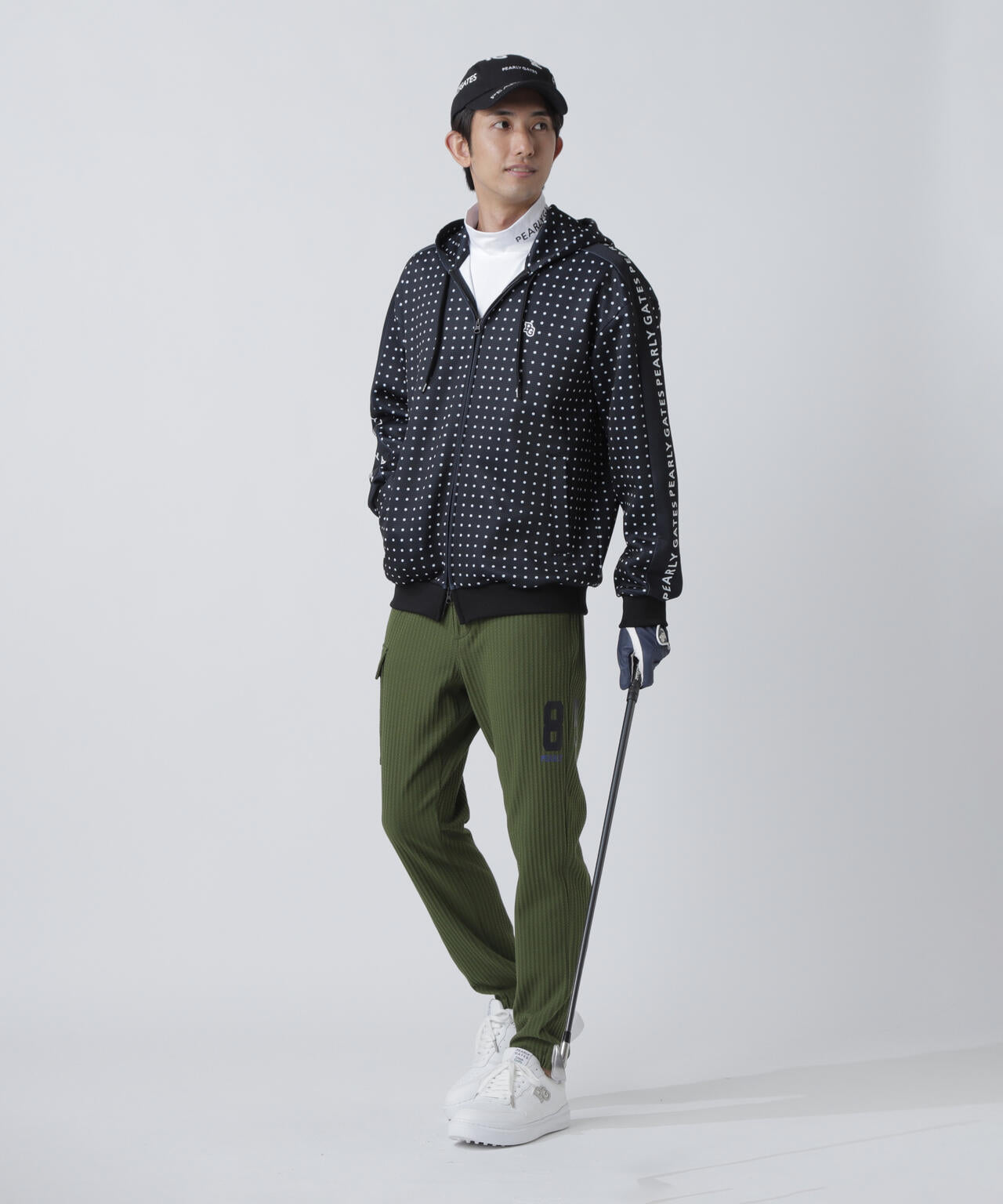 ダブルフェイス フルジップフーディ ＜ミニドット柄＞ | PEARLY GATES