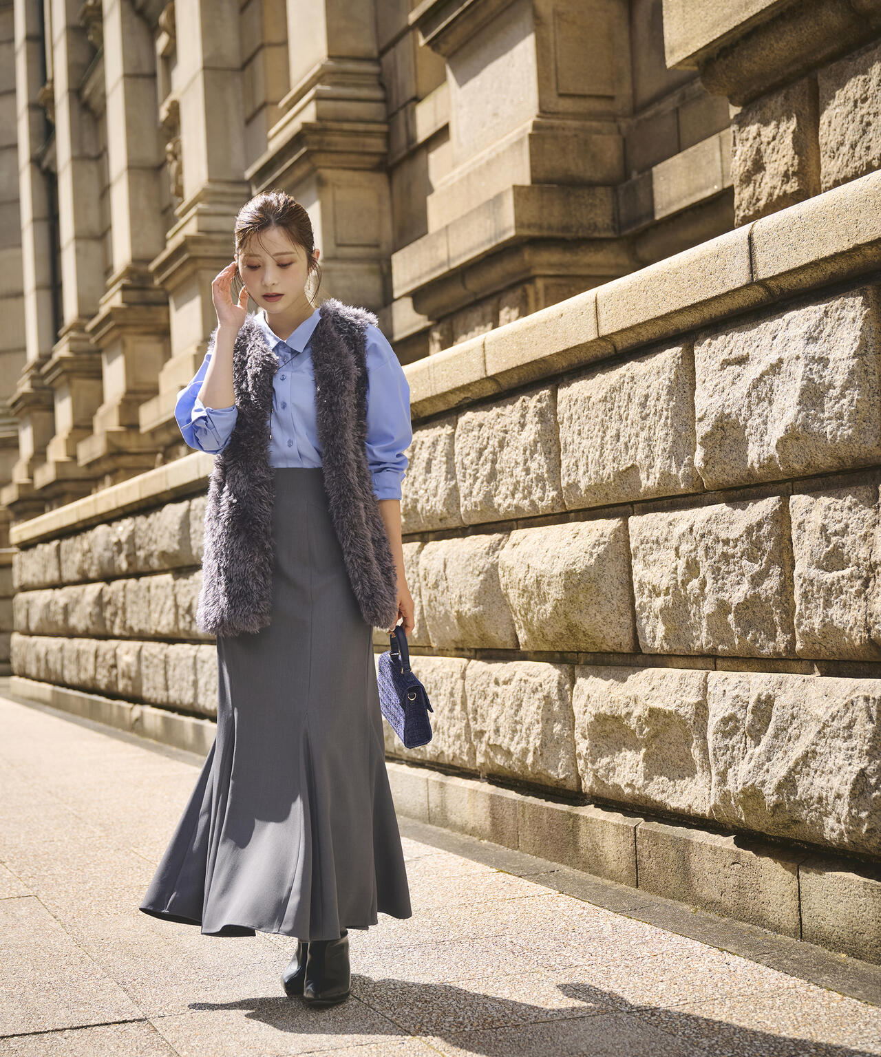 松川星さん着用】バックレースアップマーメイドスカート | PROPORTION