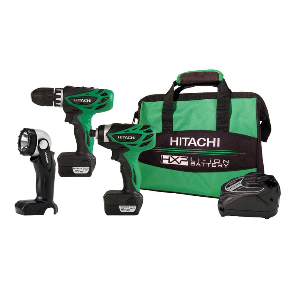 Hitachi 3-Tool Power Tool Combo Kit with Soft Case (2-Batteries