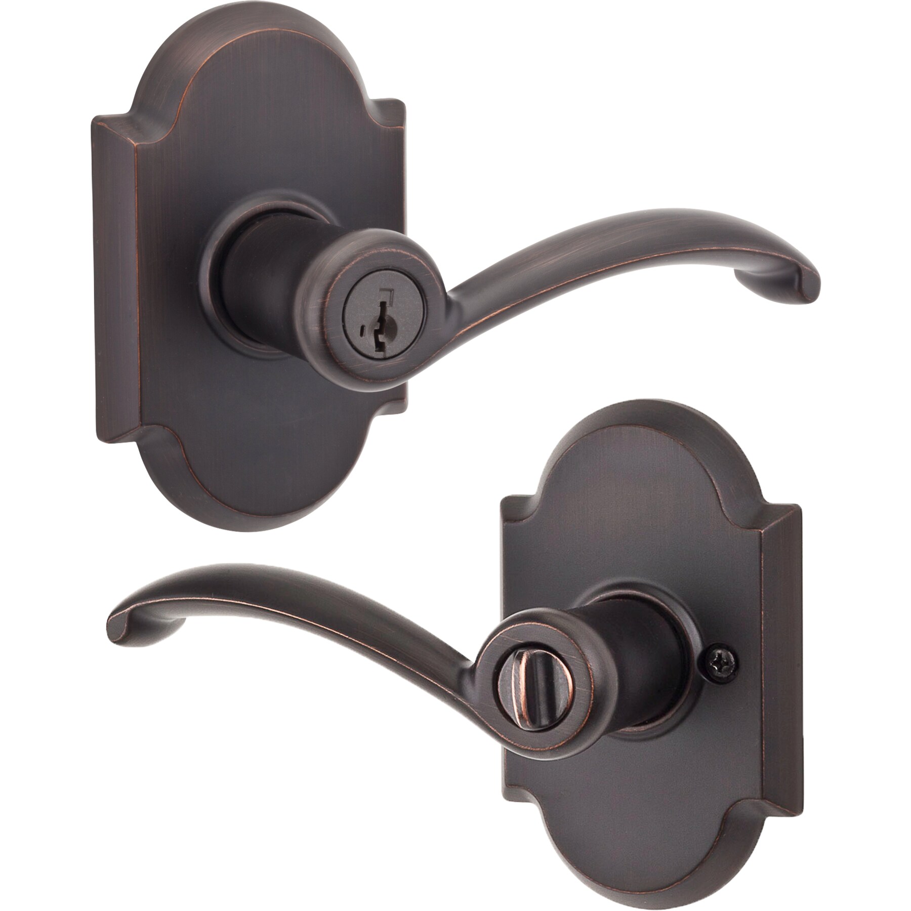 Kwikset Austin Venetian Bronze Exterior Keyed Entry Door Handle