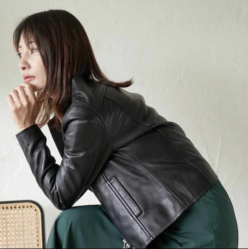 ラムレザー ノーカラージャケットブルゾン(ブラック) | もりのがっこう公式
