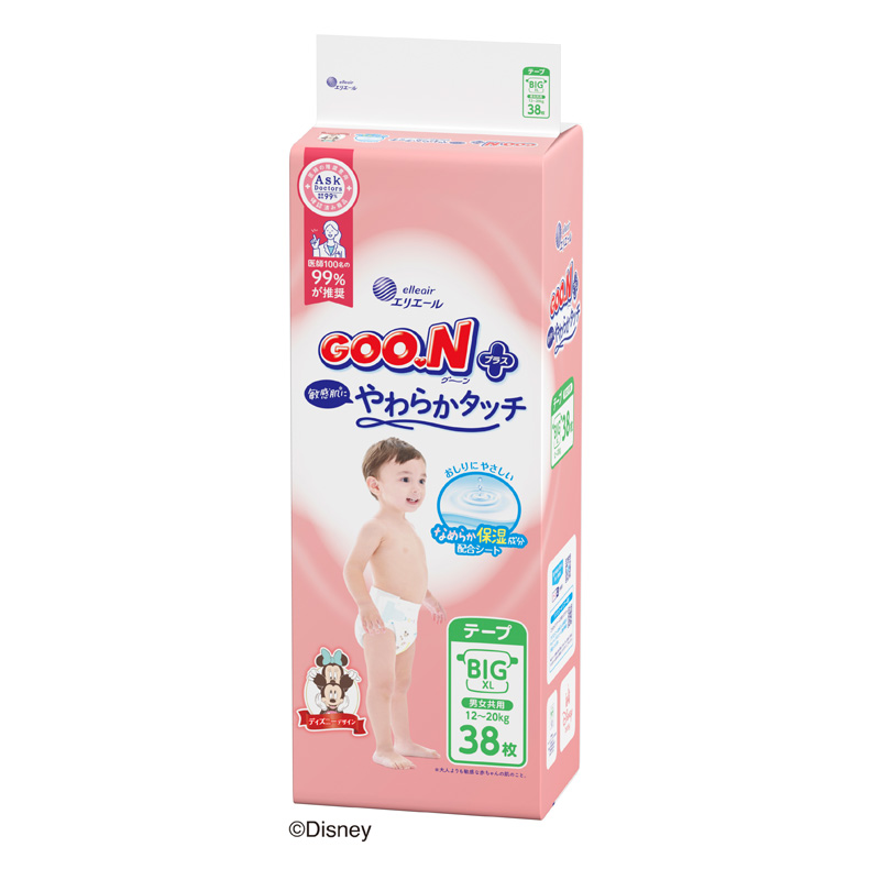 グーンプラス 敏感肌設計 テープ BIGサイズ 38枚 ｜ ミスターマックス