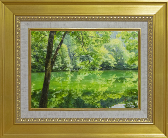 6036）上野文瑚 油彩？日本画？ 新緑の頃 6036）上野文瑚 油彩？日本画