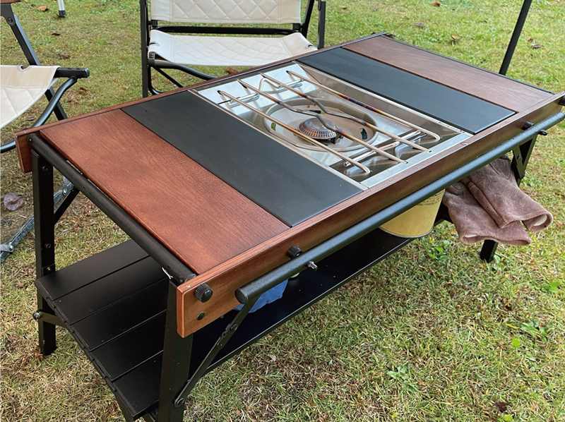 RcrCampオークパネルテーブル】美しさと実用性を兼ね備えたキャンプ