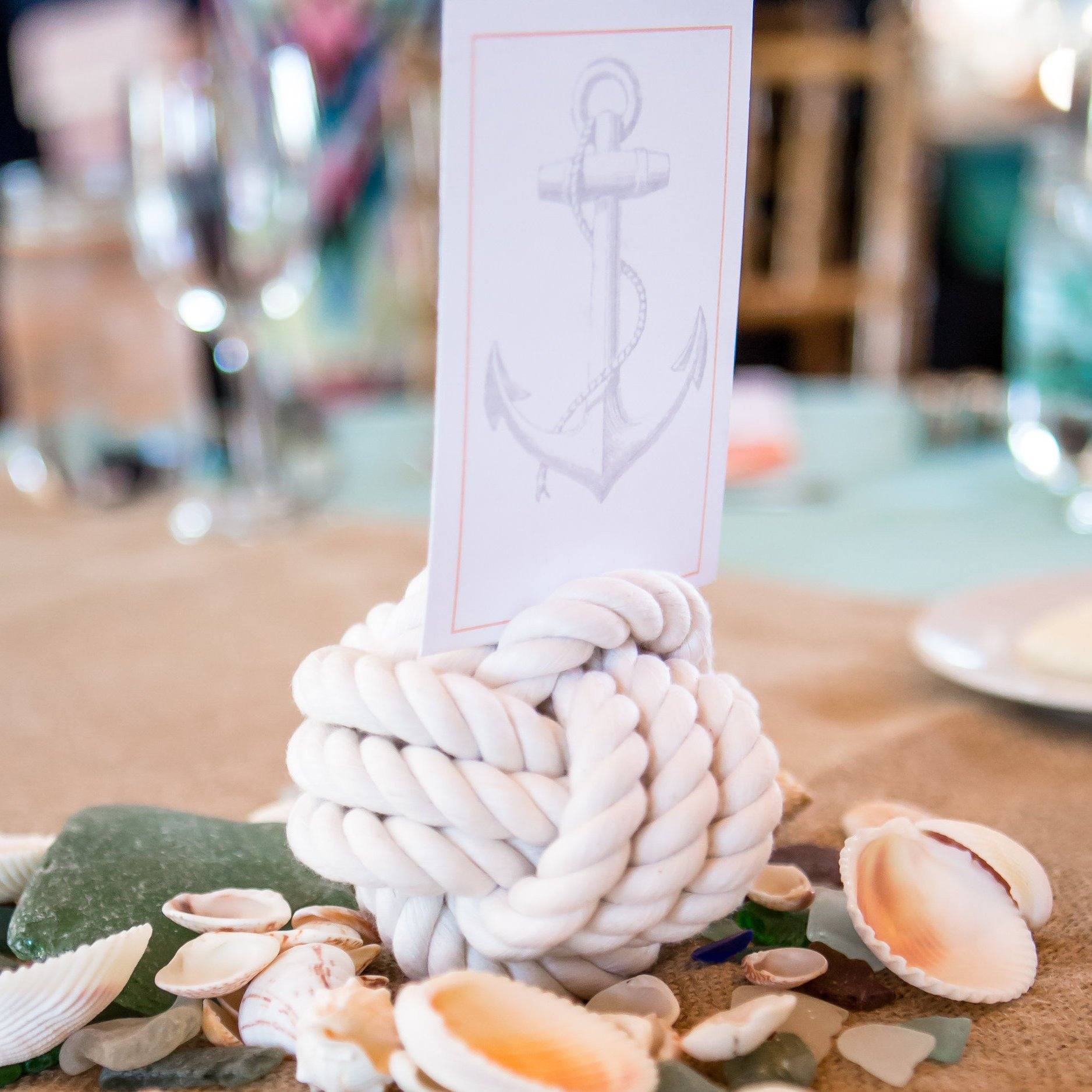 Nautical Knot Card Holder, White, 4