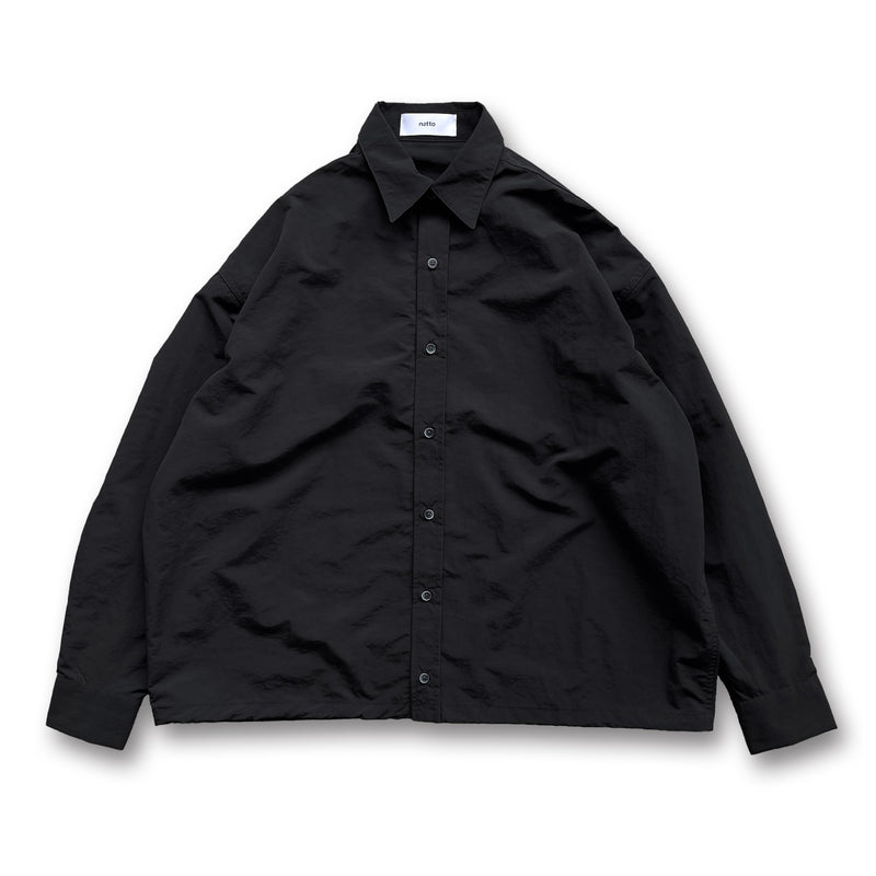loose silhouette nylon shirt / black（ルーズシルエットナイロン