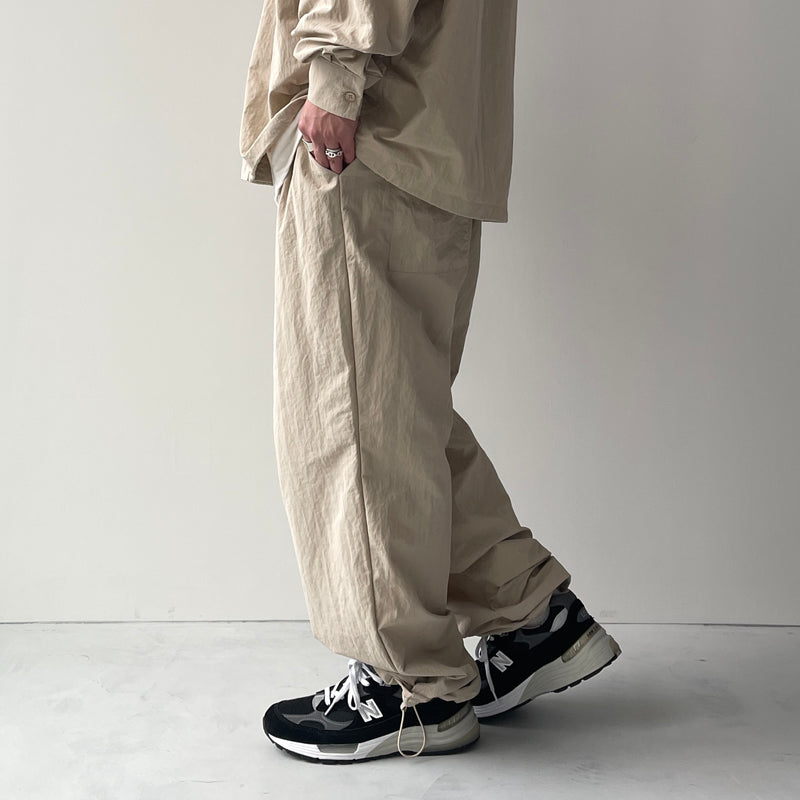 loose silhouette nylon shirt set up / beige（ルーズシルエット