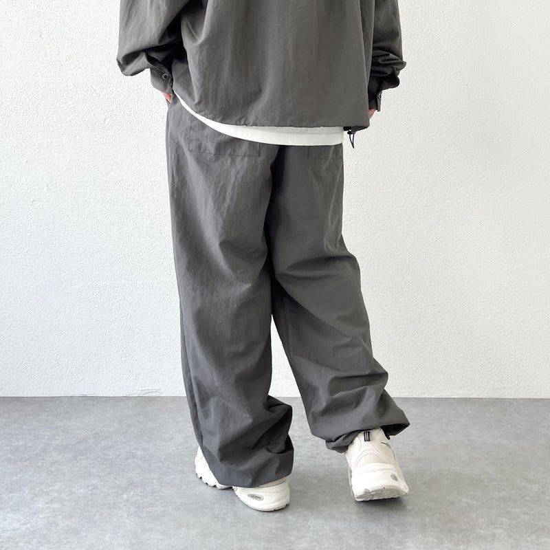 loose silhouette nylon shirt set up / charcoal（ルーズシルエット