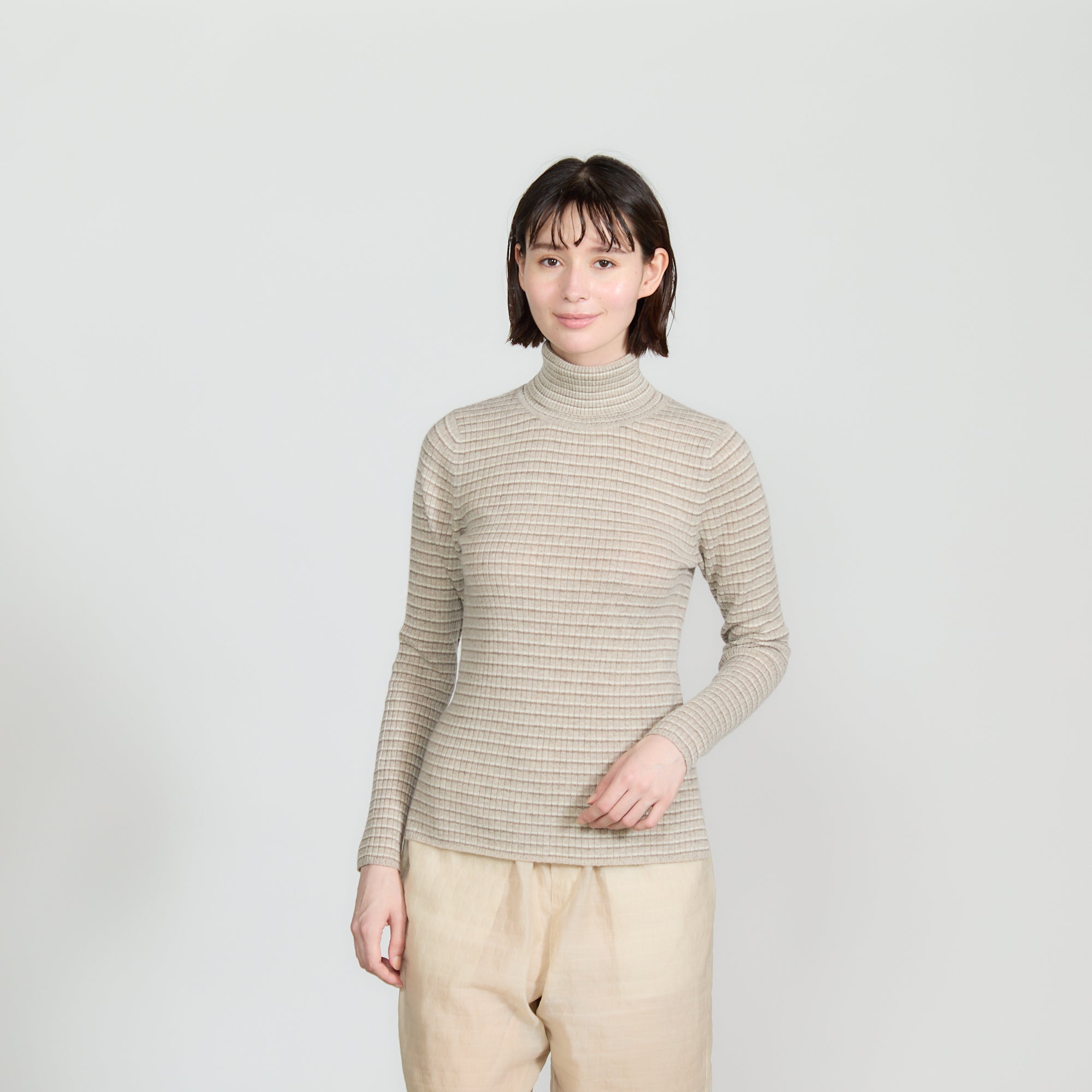 cashmere rib knit turtle neck(カシミヤリブニットタートルネック)