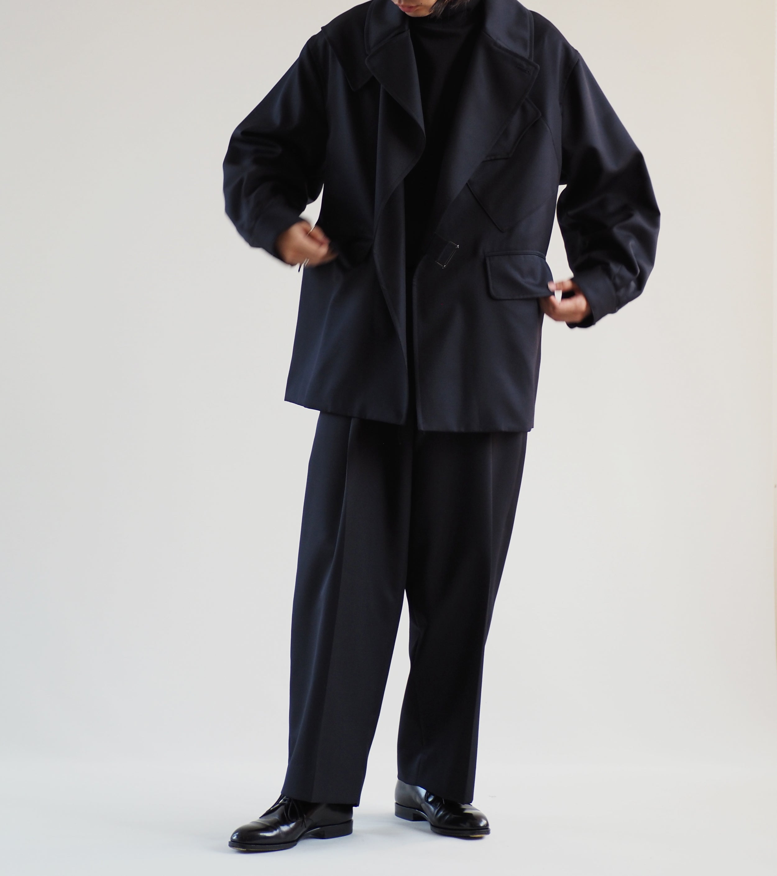 blurhms ウール モヘア モーターサイクル ジャケット, Dark Navy