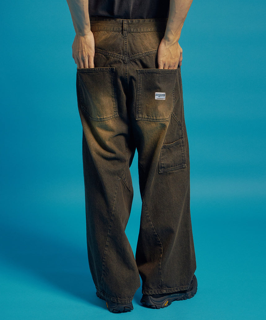 SEQUENZ（シークエンズ）】sqnz washed curve denim pants / カーブ