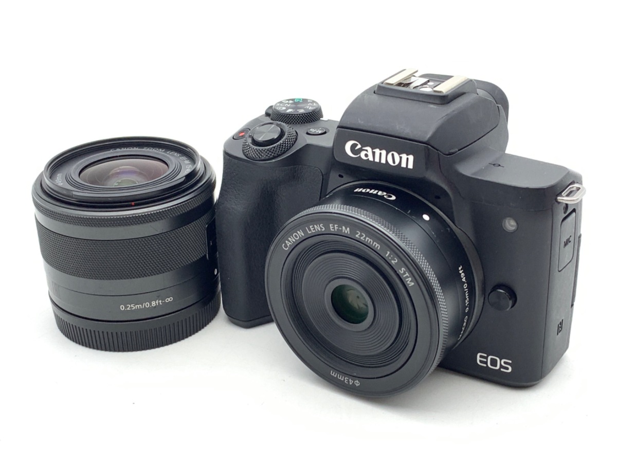 中古：B(並品)】キヤノン EOS Kiss M ダブルレンズキット ブラック