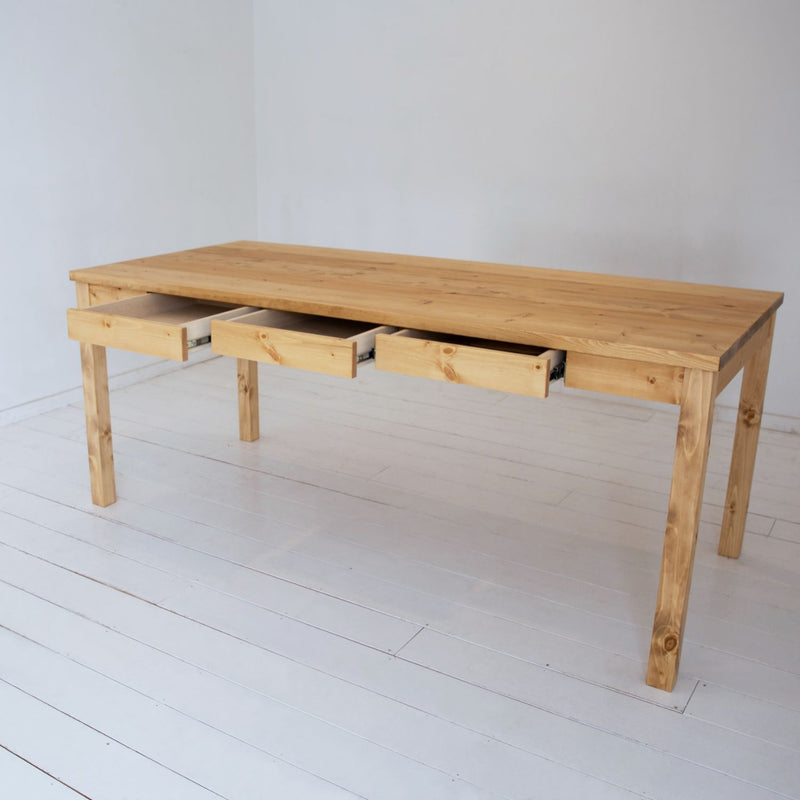 ダイニングテーブル 食卓 引き出し 天然無垢材 幅180cm 無垢