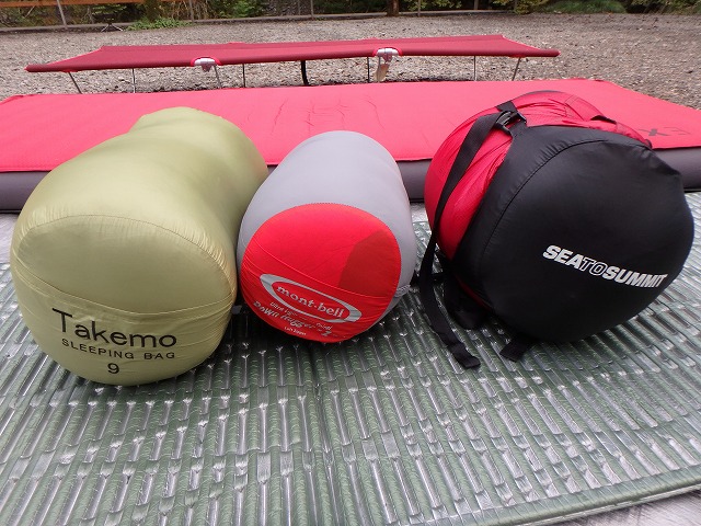 シートゥサミットの冬季用シュラフApⅡをモンベル、takemoと比較した