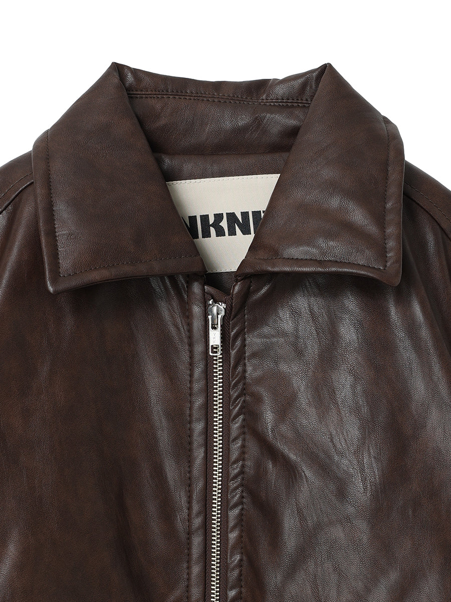 synthetic leather padded jacket – NKNIT
