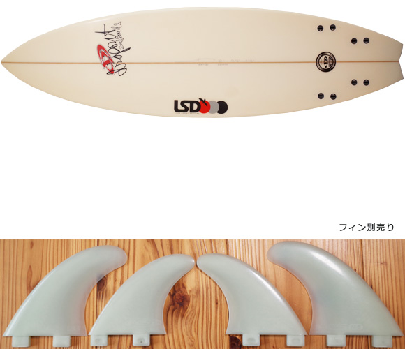 DROPOUT ドロップアウト + LSD 中古ショートボード 6`0 FAT QUAD (No