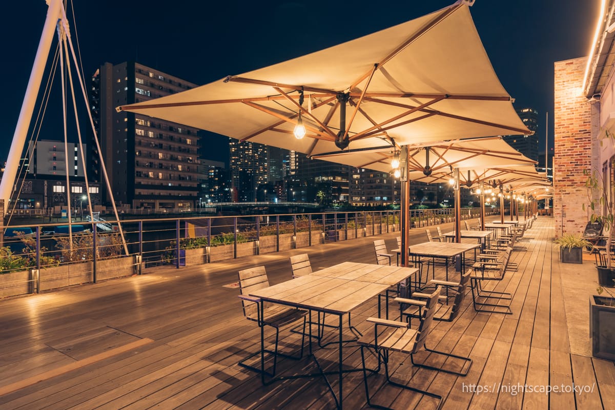 Tennozu Isle No.3 Waterfront Plaza nightview info(highlights
