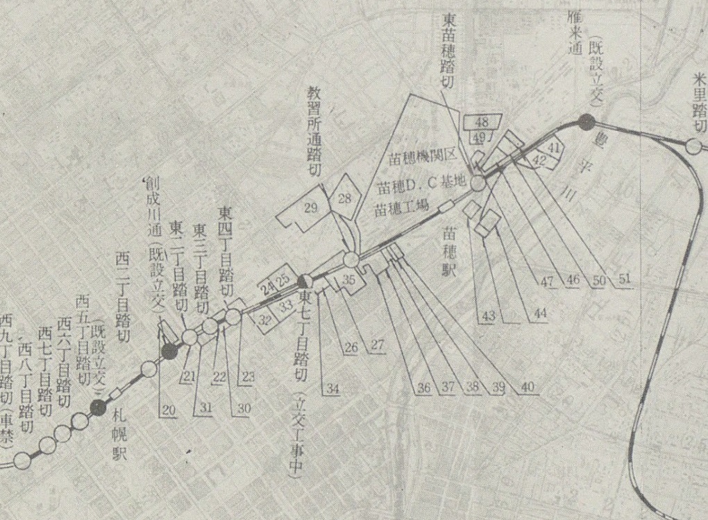 北海道 2万5千分の1地形図 記録された線形