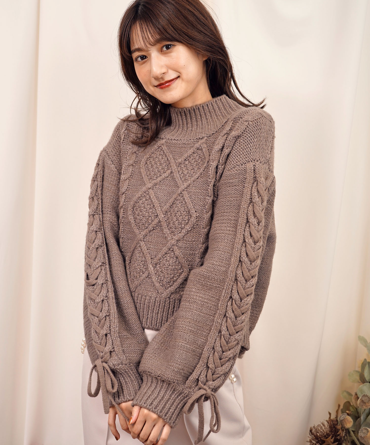 袖レースアップケーブルニット | ニット | NOELA OFFICIAL WEB STORE