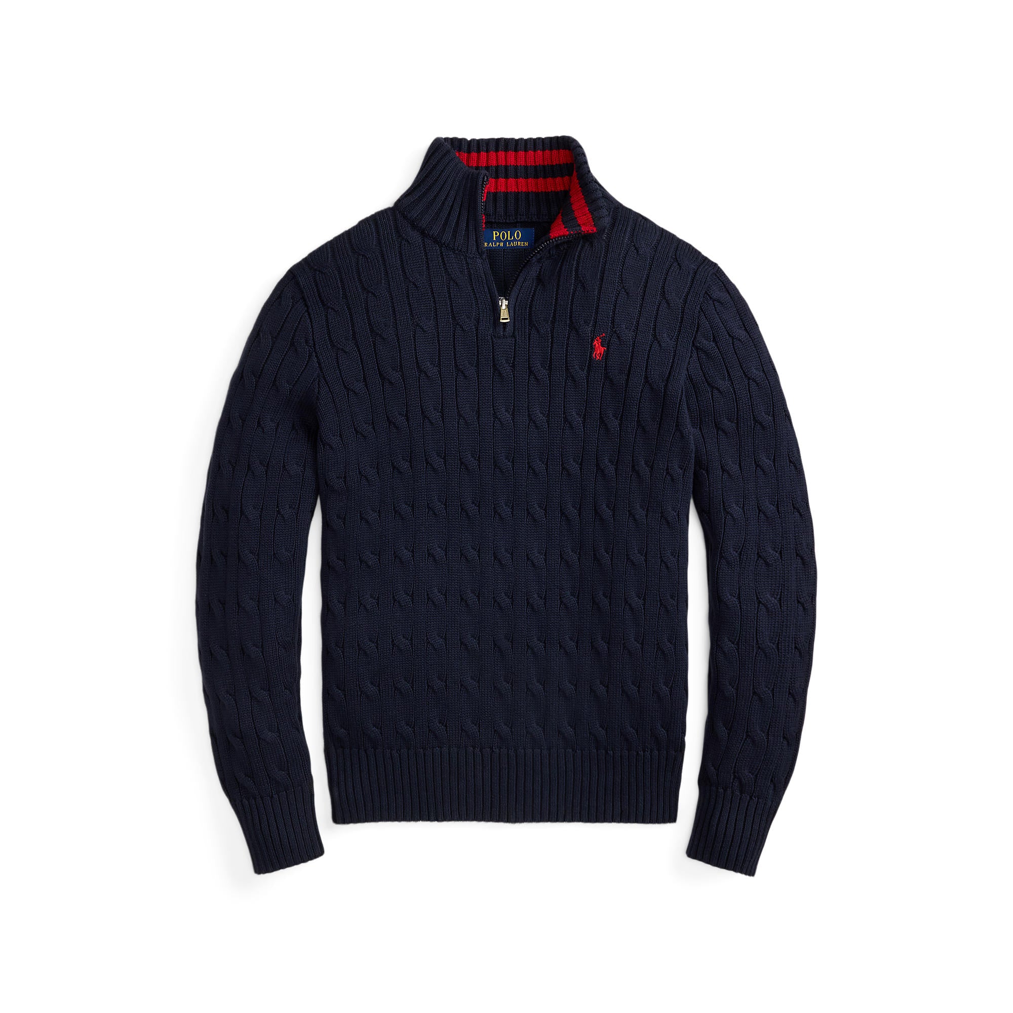 Polo Ralph Lauren Boys Cable-Knit Cotton Quarter-Zip Sweater