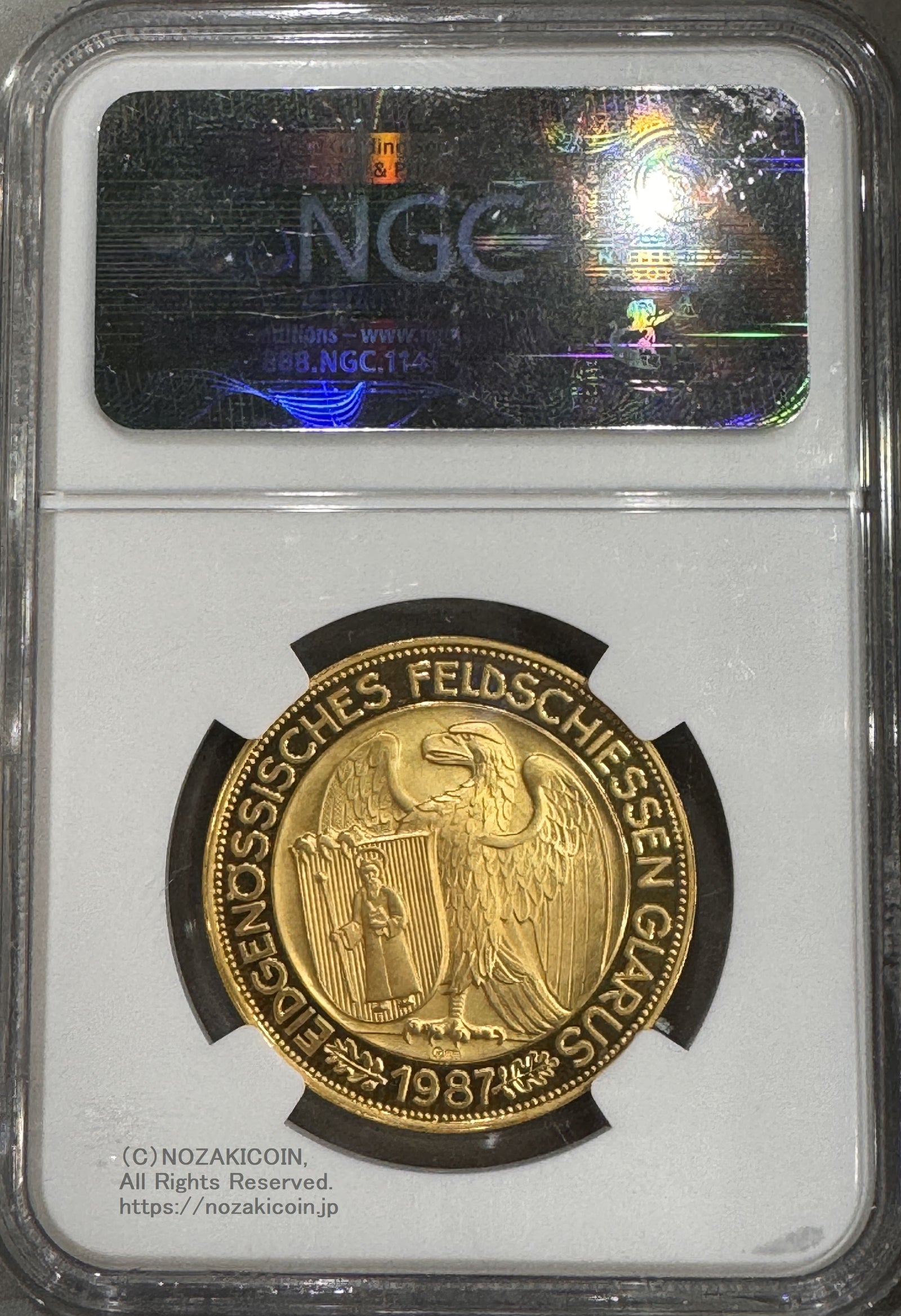 スイス 射撃祭 1000フラン金貨 1987 Glarus NGC PF69 ULTRA CAMEO