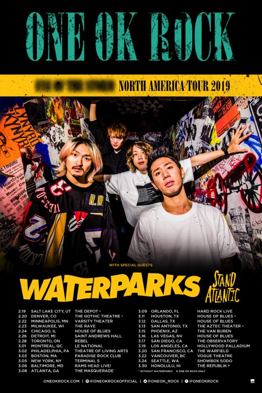 NEWS】ONE OK ROCKがサポートアクトにWaterparks, Stand Atlanticを