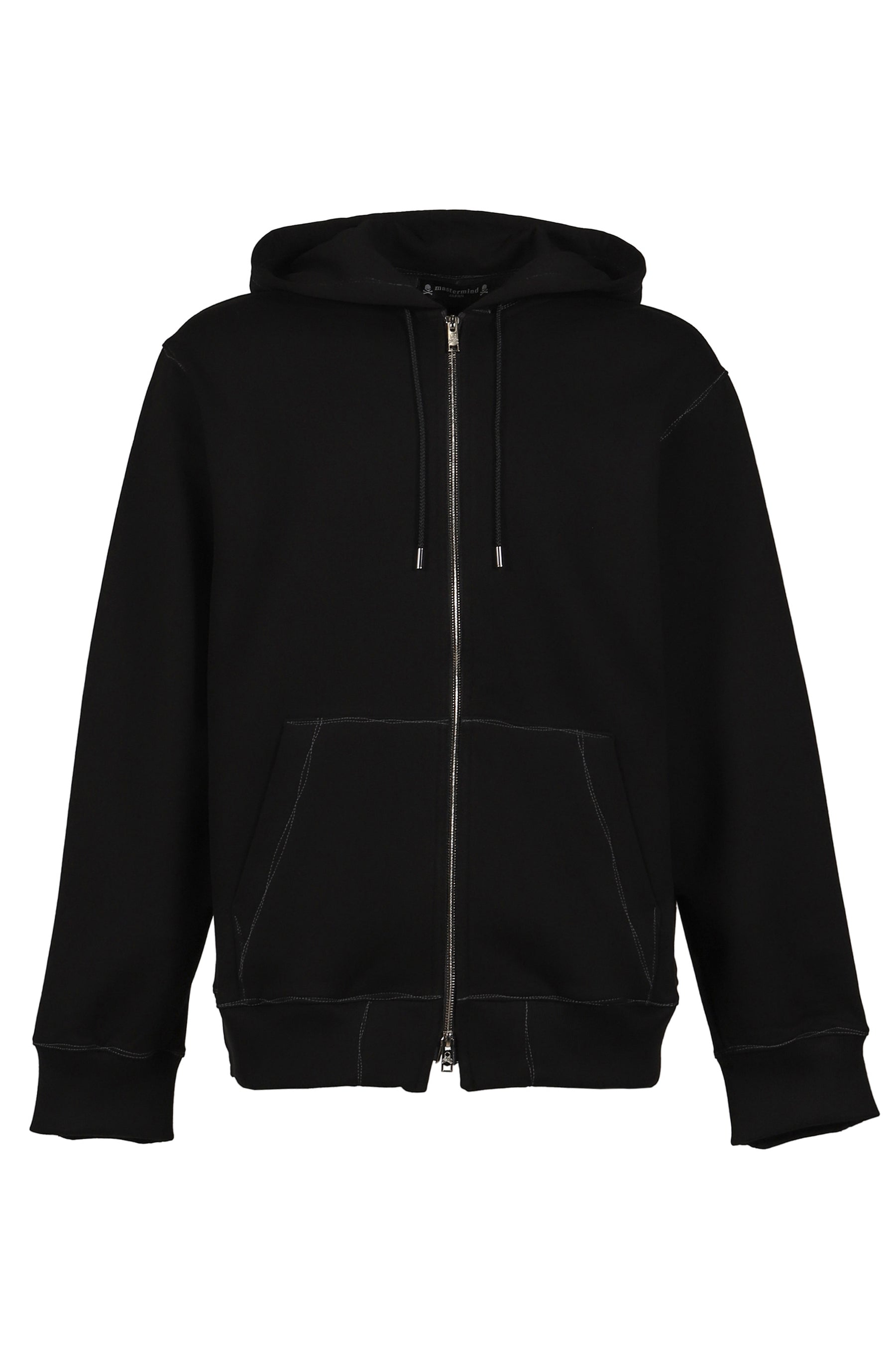 mastermind JAPAN FW25 STITCHED ZIP-UP HOODIE / BLACK - NUBIAN