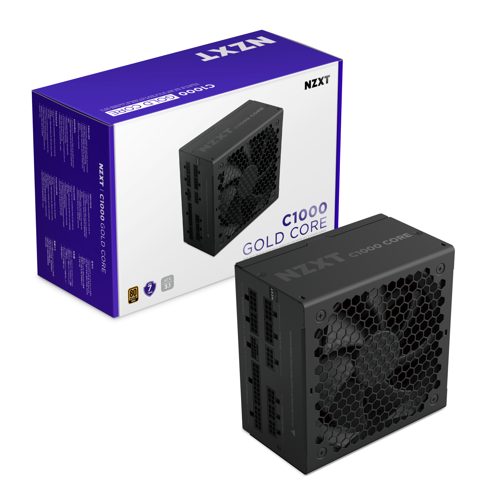 NZXT | C1000 Gold Core PSU | 1000ワット 80 PLUS Gold フル
