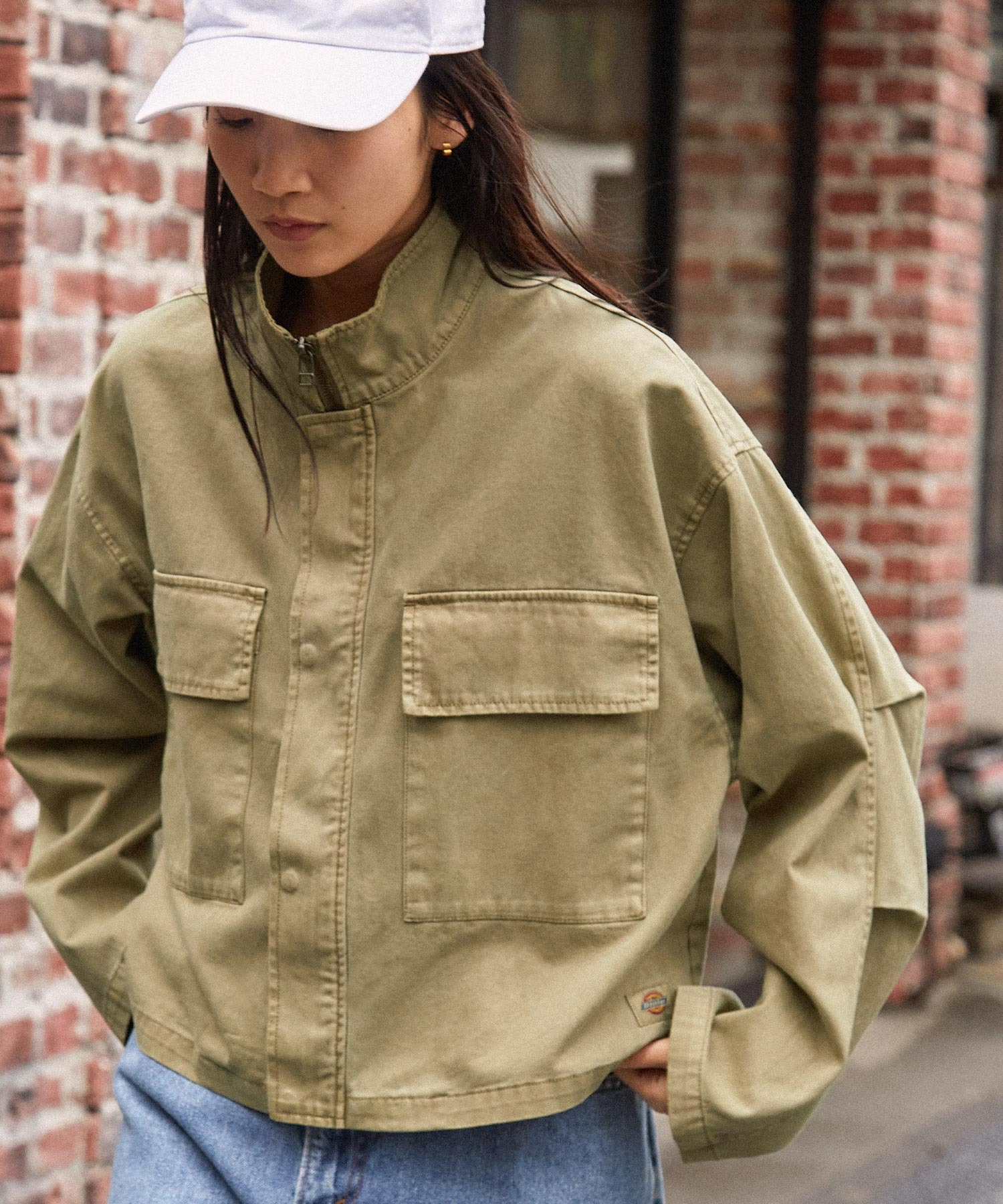 Dickies/ディッキーズ ユーズド加工オーバーダイショートスタンド