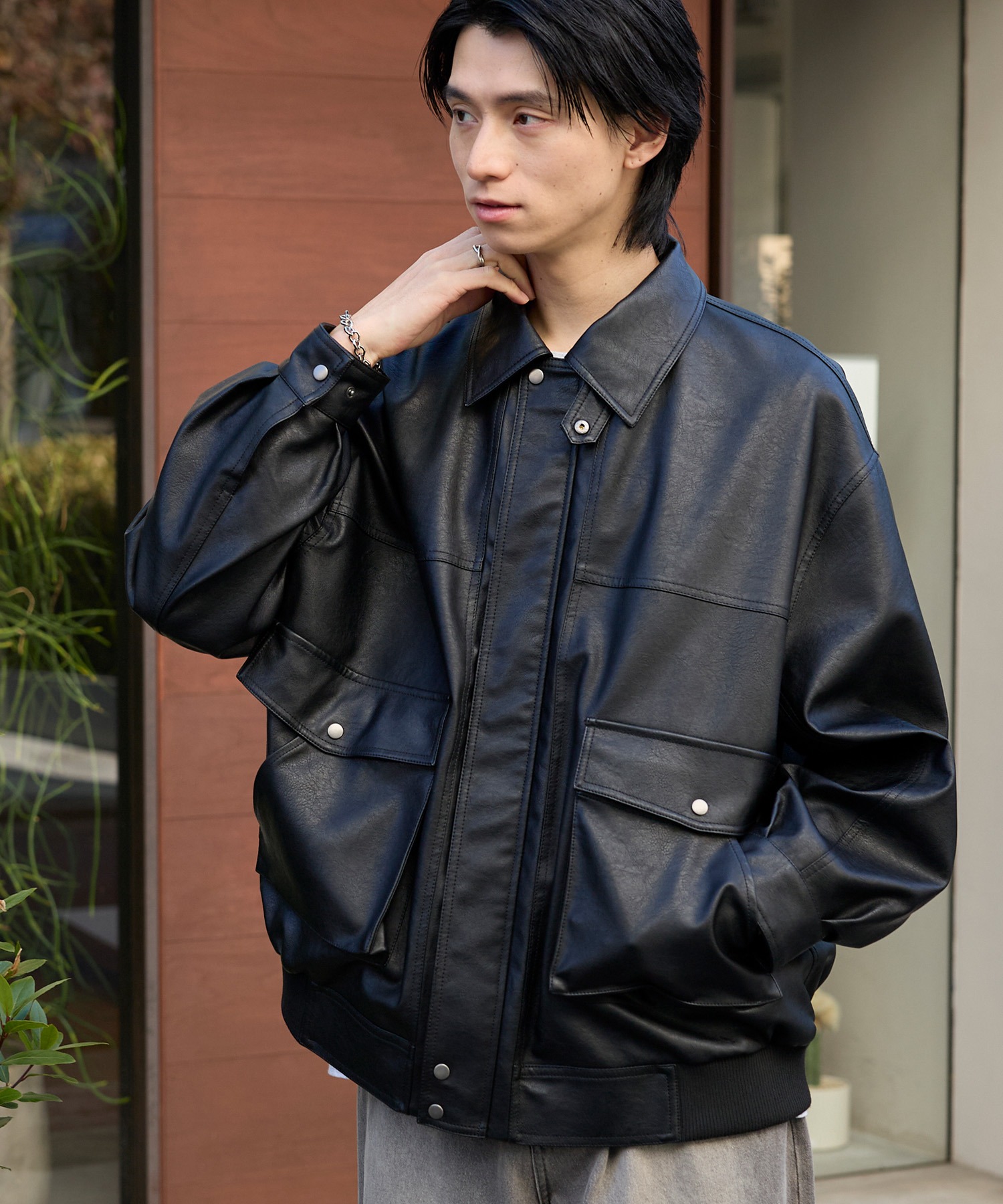 オーバーサイズヴィンテージライクブルゾン MONO-MART│MONO-MART