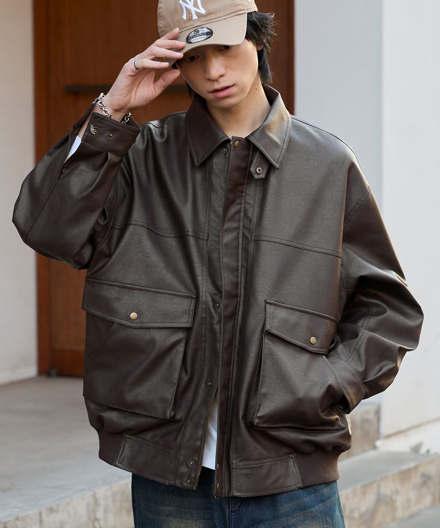 オーバーサイズヴィンテージライクブルゾン MONO-MART│MONO-MART